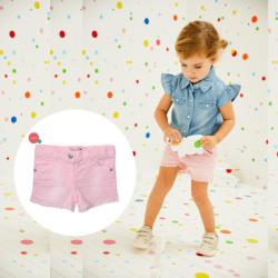boboli rózsaszín madeirás fodros short 9-12 hó (80 cm)