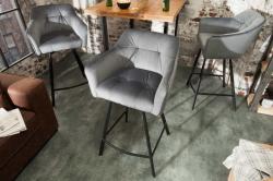 LuxD Stílusos bár szék Giuliana - ezüst bársony