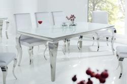 LuxD Étkezőasztal Rococo 200 cm fehér / ezüst