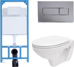  STY-E-04 Niagara FIX falon belüli WC tartály, fémvázas + króm nyomólap + falra szerelhető WC + lecsapódás gátlós WC ülőke (STY-E-04)