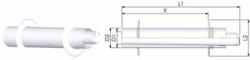 Tricox PPs/Alu 80/125 koncentrikus vízszintes parapet kivezetés PAPA60 (PAPA60)