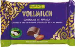  Ciocolata cristalino cu lapte integral migdale intregi bio 100g Rapunzel