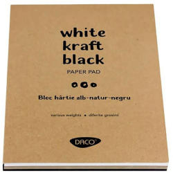 DACO Bloc de desen A5, hartie alba-kraft-neagra, DACO, 60 file