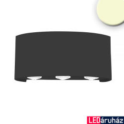 LEDIUM Kültéri falra szerelhető LED lámpa, lefelé és felfelé világít, 6, 8W, 480lm, 3200K melegfehér, CRI82, IP54, 17x8cm, fekete (OH9113987)