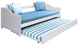 Ramely Pat cu un pat suplimentar, lemn de pin/alb, 90x200 cm, INTRO