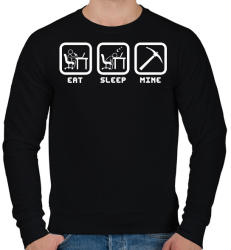 printfashion Eat Sleep Minecraft - Férfi pulóver - Fekete (2288687)