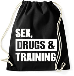 printfashion Sex, drugs and training - Sportzsák, Tornazsák - Fekete (2275024)