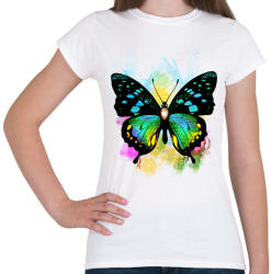 printfashion colorful butterfly - Női póló - Fehér (2272282)