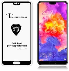 Temp-glass631353 Huawei P20 Pro teljes lefedettséget biztosító Karcálló, ütésálló kijelzővédő üvegfólia fekete kerettel, tempered glass, törlőkendővel (Temp-glass631353)