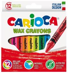 CARIOCA Creioane cerate, rotunde, lavabile, D- 8mm, 12 culori/cutie, CARIOCA Wax Crayons