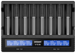  Xtar nyolccsatornás 18650 VC8 USB Lithium-Ion Li-Ion akkumulátor/cella töltő/adapter