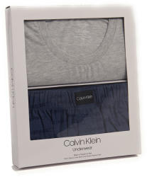 Calvin Klein Set Pijama Calvin Klein Comfort Fleece pentru barbati, marimea M, Grey/Denim