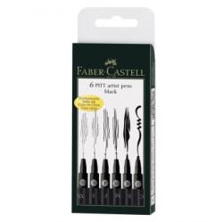 Faber-Castell Pitt Artist Pen Set 6 M, F, S, XS, B, C, Faber-Castell (FC167116)