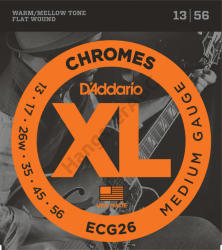 D'ADDARIO ECG26 elektromos gitár húrkészlet 13-56 chromes, széria XL flat wound medium