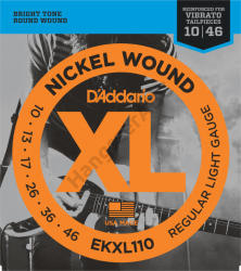 D'ADDARIO EKXL110 elektromos gitár húrkészlet 10-46 nikkel, széria XL regular lite tremolo