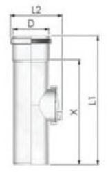 Tricox PPs ellenőrző egyenes idom 60mm (PEE10) - gepeszshop