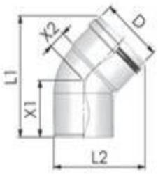 Tricox PPs könyök 80mm, 45° (PKÖ202) - gepeszshop