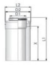 Tricox PPs/Alu cső 60/100mm, hossz 500mm, PACS506 (PACS506C)