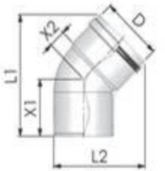 Tricox PPs könyök 60mm, 45° (PKÖ102) - gepeszshop