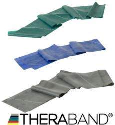 TheraBand erősítő gumiszalag 150 cm - haladó csomag (3 db-os, zöld, kék és fekete)