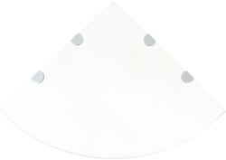 vidaXL Raft de colț sticlă transparentă cu suporți de crom, 45 x 45 cm (243854) - vidaxl Raft