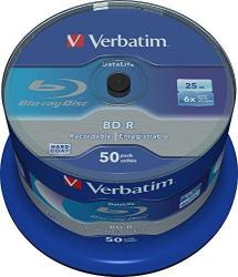 Verbatim BD-R 6x 25GB DataLife Blu-ray 50pcs Roll (43838) - vexio