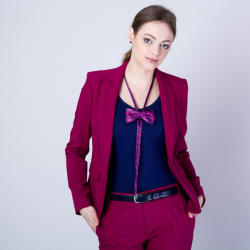 Willsoor Sacou de damă, pentru costum, în culoarea fucsia, cu un model neted 11654