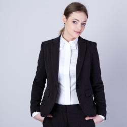 Willsoor Sacou de damă pentru costum în culoarea negru cu un model fin alb 11660