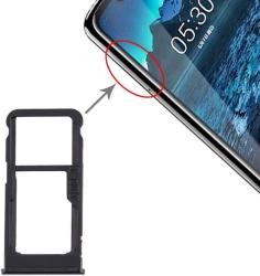 tel-szalk-017450 Nokia 5.1 Plus (Nokia X5) fekete SIM & SD kártya tálca (tel-szalk-017450)