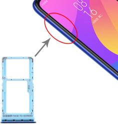 tel-szalk-017410 Xiaomi Mi A3 / CC9e kék SIM & SD kártya tálca (tel-szalk-017410)