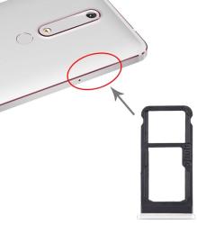 tel-szalk-017446 Nokia 6 (2018) / 6.1 fehér SIM & SD kártya tálca (tel-szalk-017446)