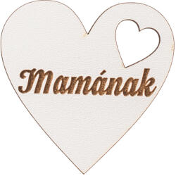 Valex Decor 6db. "Mamának" feliratos fa szívecske 5cm - Fehér (MT9-152)