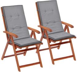 vidaXL Perne scaun cu spătar înalt, 2 buc. , gri, 120x50x3 cm, textil (43179)