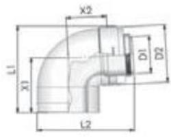 Tricox PPs/Alu könyök 60/100mm, 87°, PAKÖ501 (PAKÖ501C)