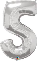 Qualatex Balon folie figurina cifra 5 argintiu - 44''/110 cm, qualatex 30417 (Q30417)