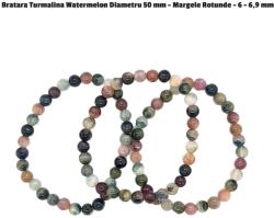  Bratara Turmalina Watermelon Diametru 50 mm - Margele Rotunde - 6 - 6, 9 mm