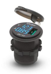 MNC USB töltő feszültség mérő szivargyújtó helyére 12V/24V Quick Charge 3.0 (37917)