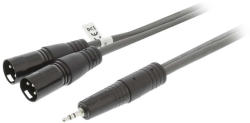Nedis 3, 5mm jack - XLR kábel | 3, 5mm jack - 2x XLR Dugó | 1, 5 m (COTH15310GY15) (COTH15310GY15)
