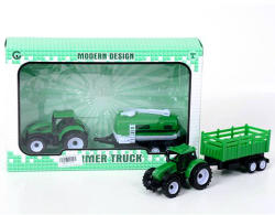 MK Toys Traktor szett 20cm, 2 részes, utánfutóval (141216)