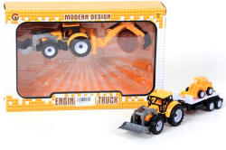 MK Toys Traktor szett 20cm, 2 részes, munkagéppel, trélerrel (141225)