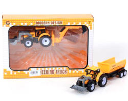 MK Toys Traktor szett 20cm, 2 részes, munkagéppel, utánfutóval (141261)