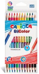 CARIOCA Creioane colorate CARIOCA BiColor, triunghiulare, bicolore, 12 culori/cutie