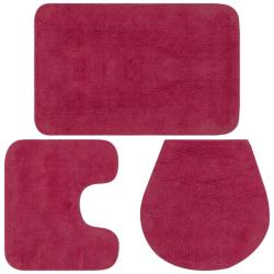 vidaXL Set covorașe baie, 3 piese, fucsia, textil (133226) Covor baie