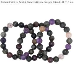  Bratara Goethit cu Ametist Diametru 60 mm - Margele Rotunde -11 -11, 9 mm