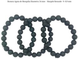  Bratara Agata de Mongolia Diametru 54 mm - Margele Rotunde - 9 -9, 9 mm