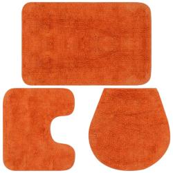 vidaXL Set covorașe de baie, 3 piese, portocaliu, textil (133227) - vidaxl