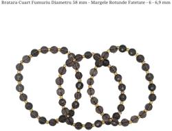  Bratara Cuart Fumuriu Diametru 58 mm - Margele Rotunde Fatetate - 6 - 6, 9 mm