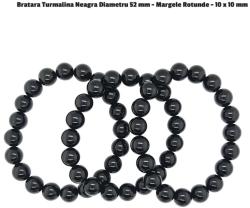 Bratara Turmalina Neagra Diametru 52 mm - Margele Rotunde - 10 x 10 mm