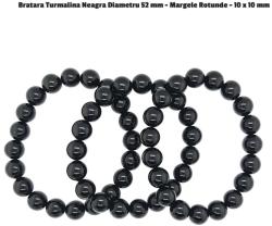  Bratara Turmalina Neagra Diametru 52 mm - Margele Rotunde - 14 x 14 mm
