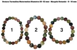  Bratara Turmalina Watermelon Diametru 50 -52 mm - Margele Rotunde - 8 - 10 mm